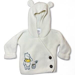 Hanna Anderson/Disney Winnie the Pooh White Knit Cardigan
